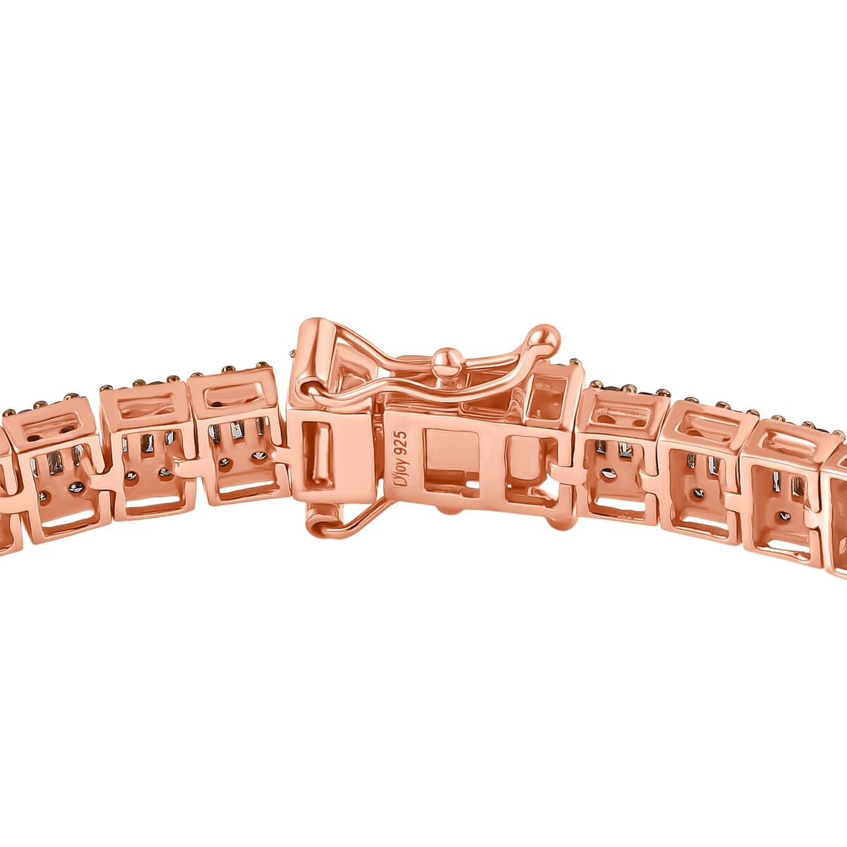 D'Joy Natural Champagne Diamond 4.00 ctw Art Deco Bracelet in 18K Vermeil Rose Gold Over Sterling Silve (7.25 In) image number 3