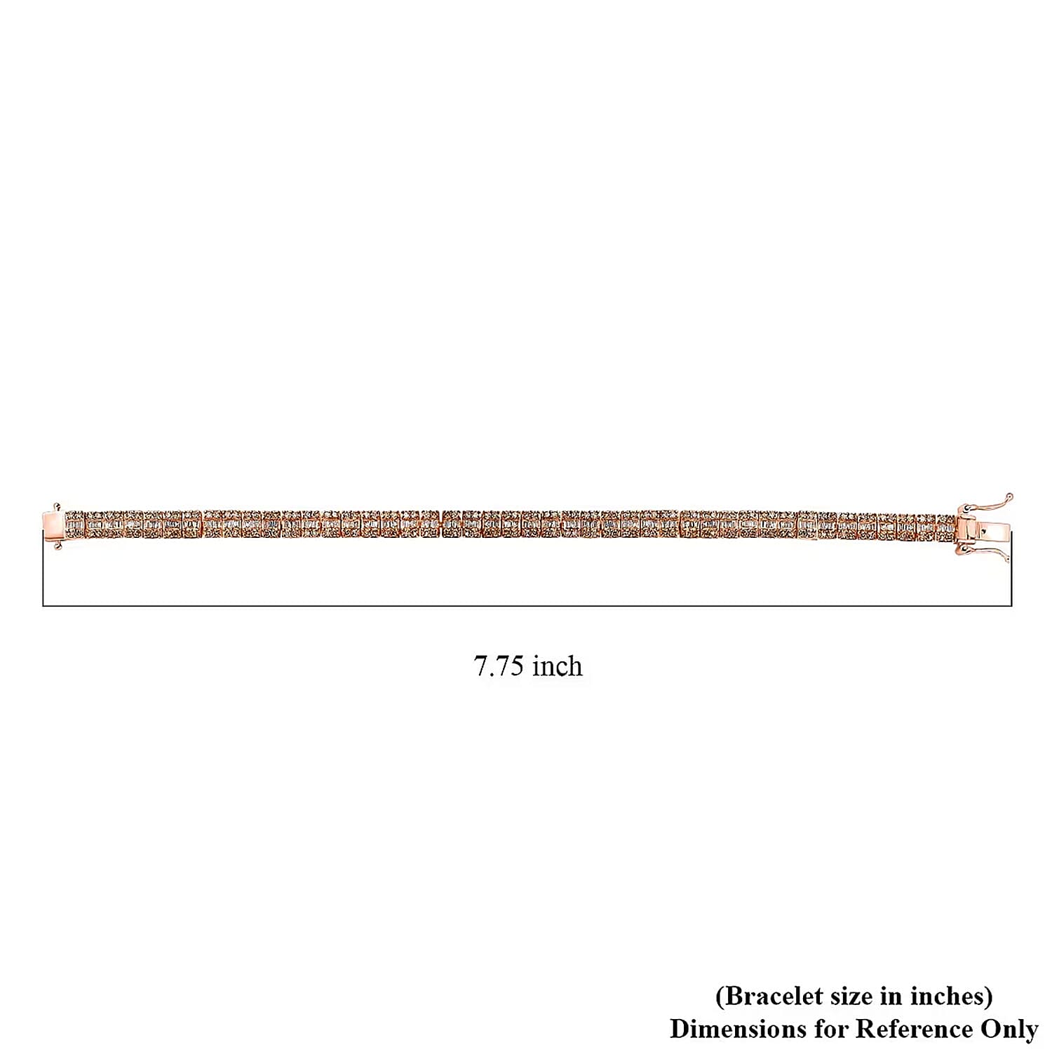D'Joy Natural Champagne Diamond 4.00 ctw Art Deco Bracelet in 18K Vermeil Rose Gold Over Sterling Silver (7.25 In)