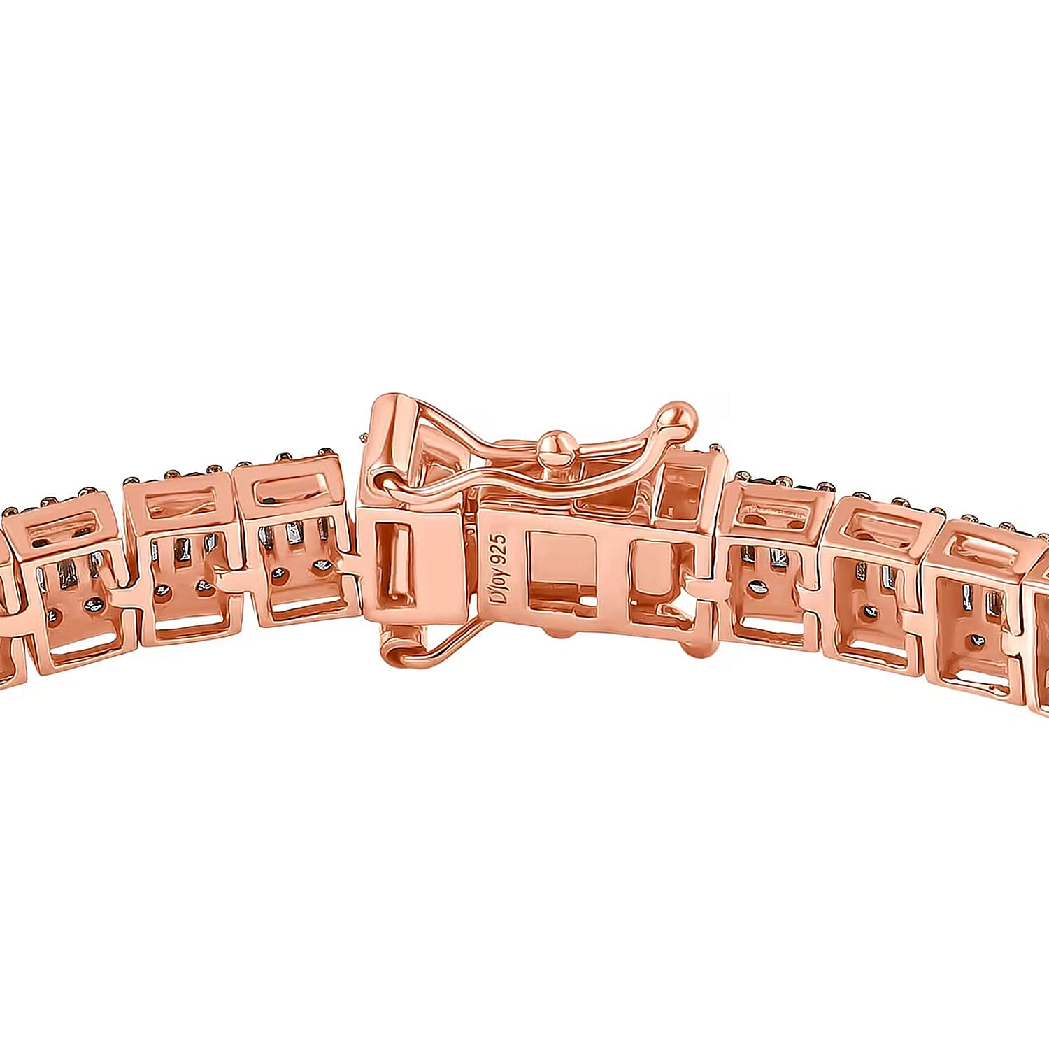 D'Joy Natural Champagne Diamond 4.00 ctw Art Deco Bracelet in 18K Vermeil Rose Gold Over Sterling Silver (7.25 In)
