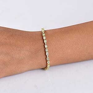 D'Joy Tsavorite Garnet and Lab Grown Diamond I1 7.00 ctw Bracelet in 18K Vermeil Yellow Gold Over Sterling Silver (7.25 In)