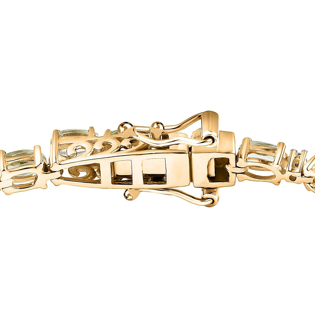 D'Joy Tsavorite Garnet and Lab Grown Diamond I1 7.00 ctw Bracelet in 18K Vermeil Yellow Gold Over Sterling Silver (7.25 In) image number 3