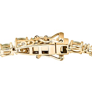 D'Joy Tsavorite Garnet and Lab Grown Diamond I1 7.00 ctw Bracelet in 18K Vermeil Yellow Gold Over Sterling Silver (7.25 In)