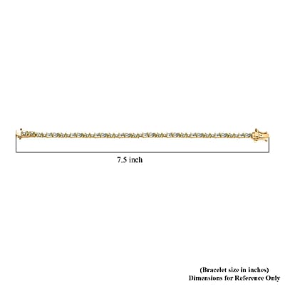 D'Joy Tsavorite Garnet and Lab Grown Diamond I1 7.00 ctw Bracelet in 18K Vermeil Yellow Gold Over Sterling Silver (7.25 In)
