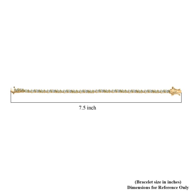 D'Joy Tsavorite Garnet and Lab Grown Diamond I1 7.00 ctw Bracelet in 18K Vermeil Yellow Gold Over Sterling Silver (7.25 In)