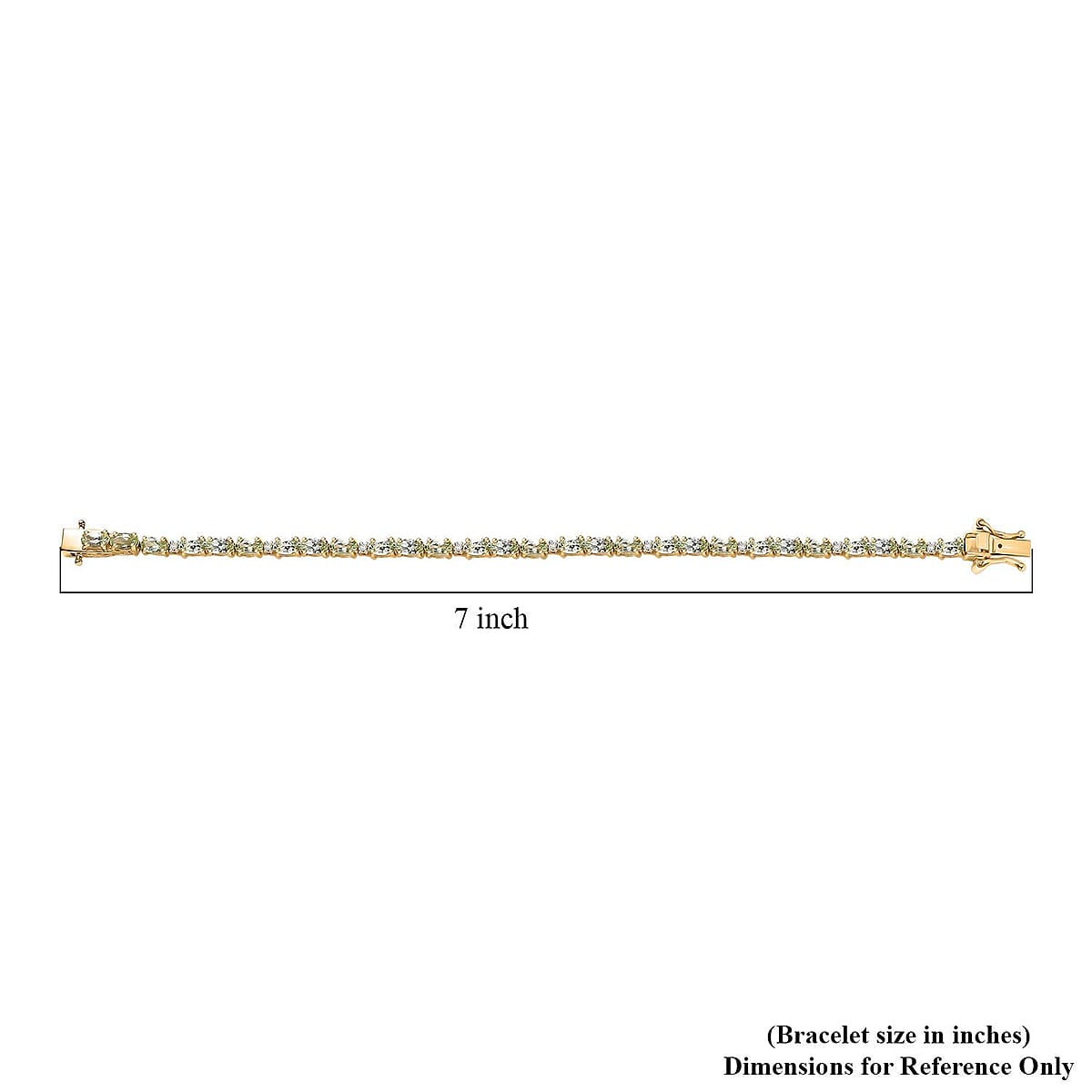 D'Joy Tsavorite Garnet and Lab Grown Diamond I1 6.20 ctw Bracelet in 18K Vermeil Yellow Gold Over Sterling Silver (6.50 In) image number 4