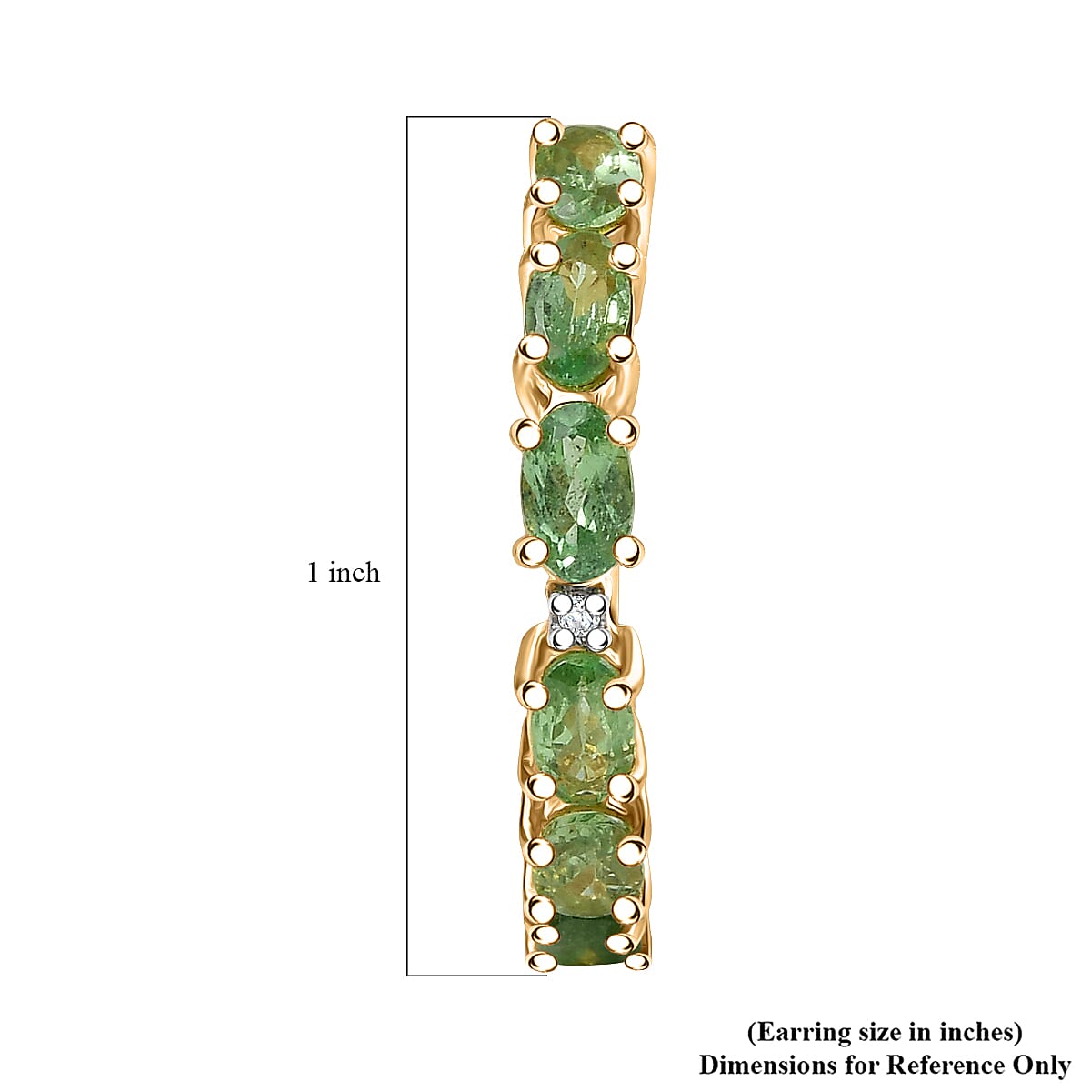 D'Joy Tsavorite Garnet and Lab Grown Diamond 2.80 ctw Hoop Earrings in 18K Vermeil Yellow Gold Over Sterling Silver image number 4