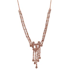 D'Joy Natural Champagne Diamond 3.00 ctw Butterfly Necklace in 18K Vermeil Rose Gold Over Sterling Silver 18 Inches