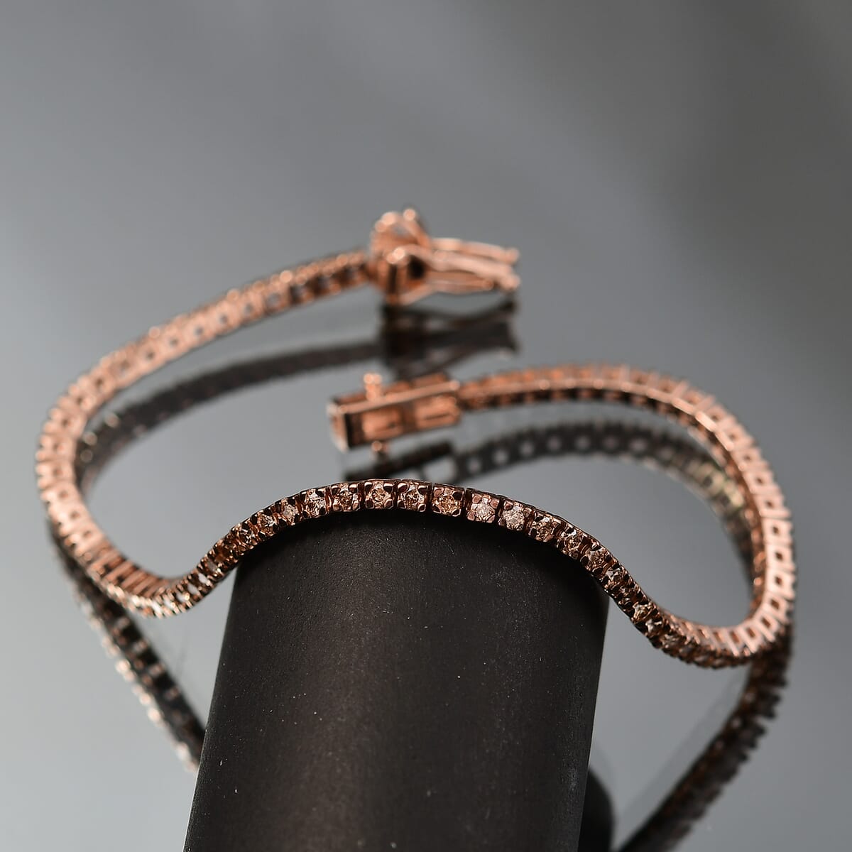 D'Joy Natural Champagne Diamond 2.00 ctw Tennis Bracelet in 18K Vermeil Rose Gold Over Sterling Silver (7.25 In) image number 1