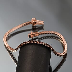 D'Joy Natural Champagne Diamond 2.00 ctw Tennis Bracelet in 18K Vermeil Rose Gold Over Sterling Silver (7.25 In)