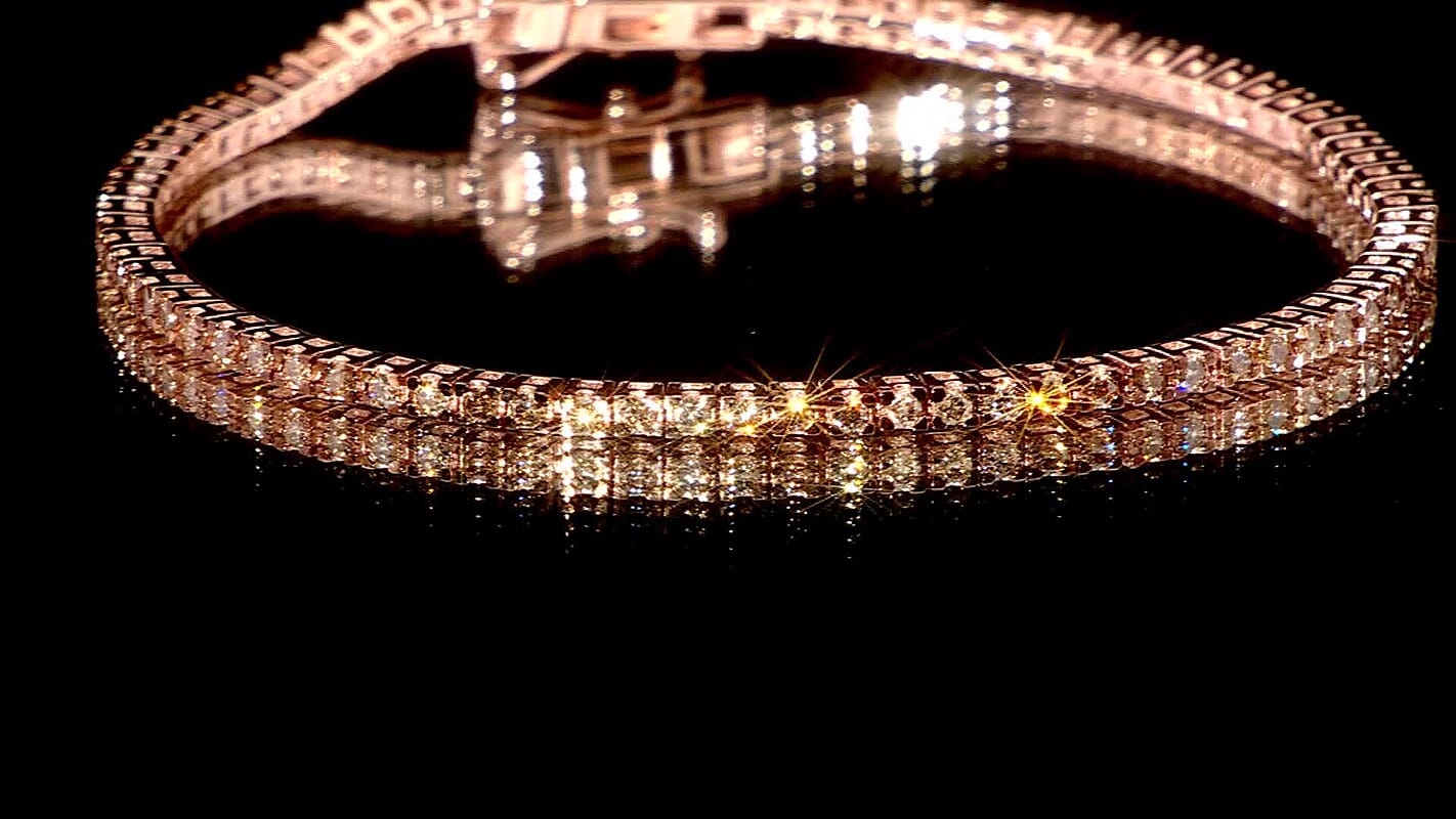 D'Joy Natural Champagne Diamond 2.00 ctw Tennis Bracelet in 18K Vermeil Rose Gold Over Sterling Silver (7.25 In)