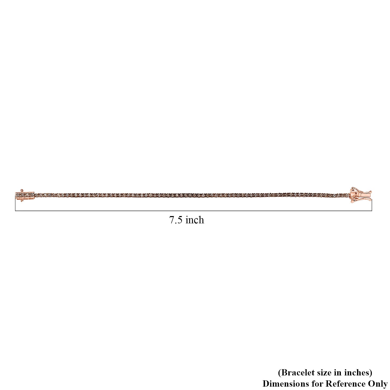 D'Joy Natural Champagne Diamond 2.00 ctw Tennis Bracelet in 18K Vermeil Rose Gold Over Sterling Silver (7.25 In)