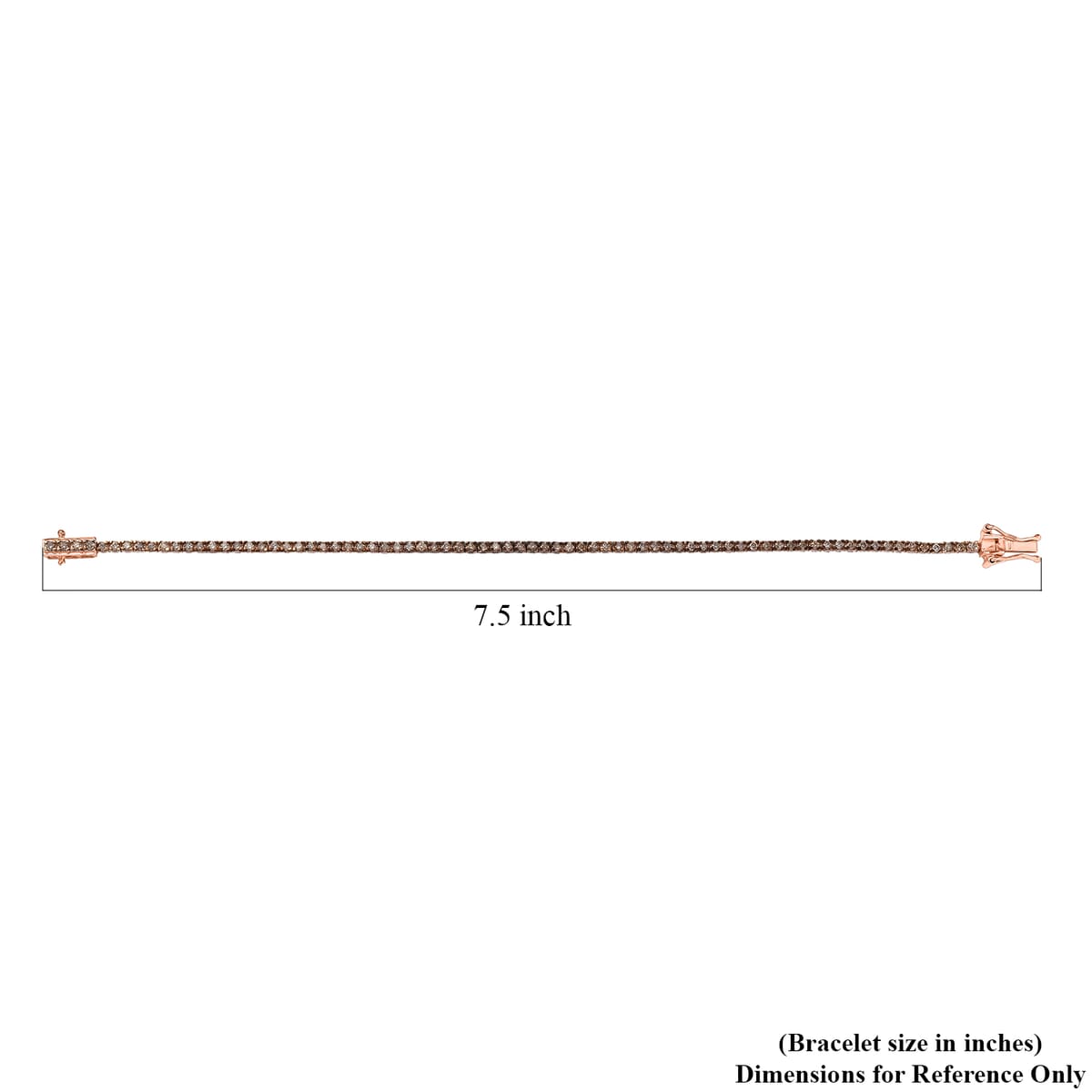 D'Joy Natural Champagne Diamond 2.00 ctw Tennis Bracelet in 18K Vermeil Rose Gold Over Sterling Silver (7.25 In) image number 4