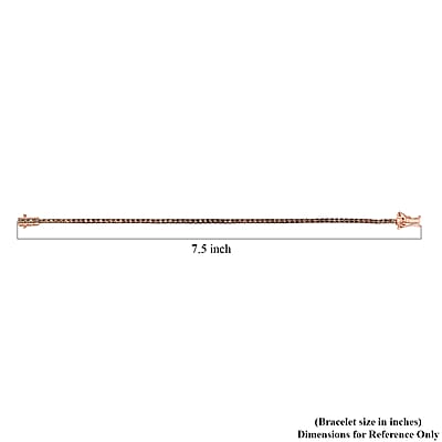 D'Joy Natural Champagne Diamond 2.00 ctw Tennis Bracelet in 18K Vermeil Rose Gold Over Sterling Silver (7.25 In)