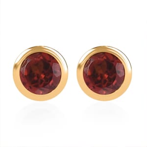 D'Joy Mozambique Garnet 0.65 ctw Stud Earrings in 18K Vermeil Yellow Gold Over Sterling Silver