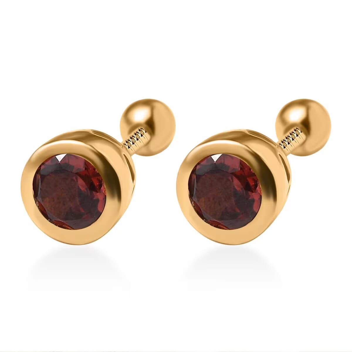 D'Joy Mozambique Garnet 0.65 ctw Stud Earrings in 18K Vermeil Yellow Gold Over Sterling Silver image number 8