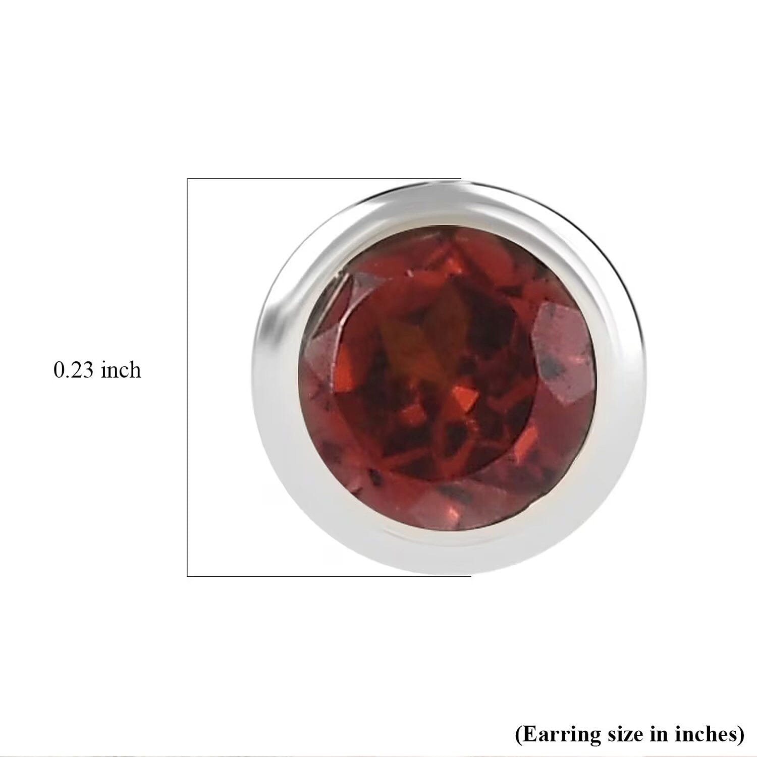 D'Joy Poke Free Mozambique Garnet 0.70 ctw Stud Earrings in Rhodium Over Sterling Silver