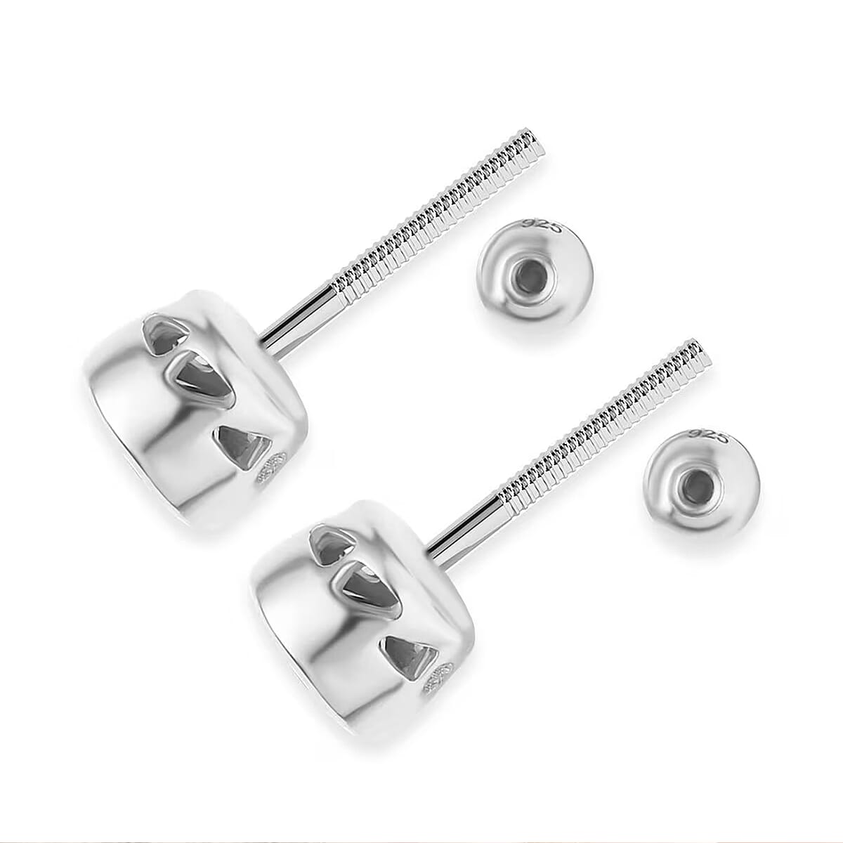 D'Joy Poke Free Mozambique Garnet 0.65 ctw Stud Earrings in Rhodium Over Sterling Silver image number 9
