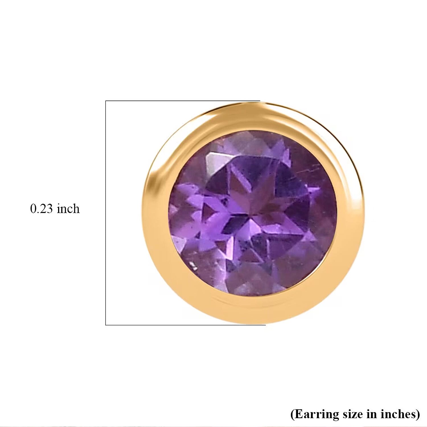 D'Joy Poke Free African Amethyst 0.50 ctw Stud Earrings in 18K Vermeil Yellow Gold Over Sterling Silver
