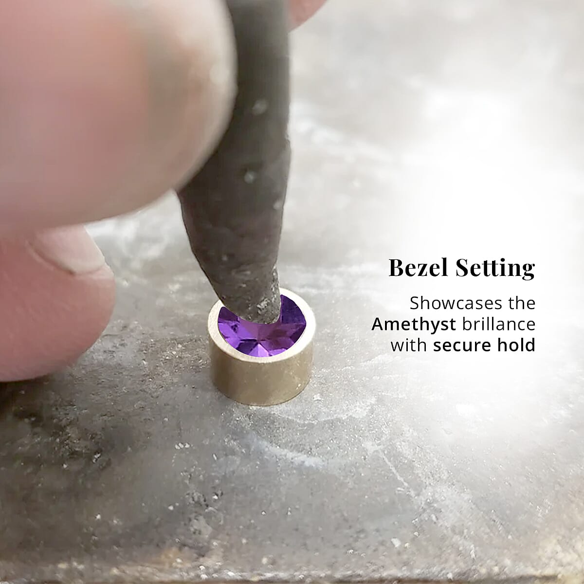 D'Joy Poke Free African Amethyst 0.50 ctw Stud Earrings in Rhodium Over Sterling Silver image number 5