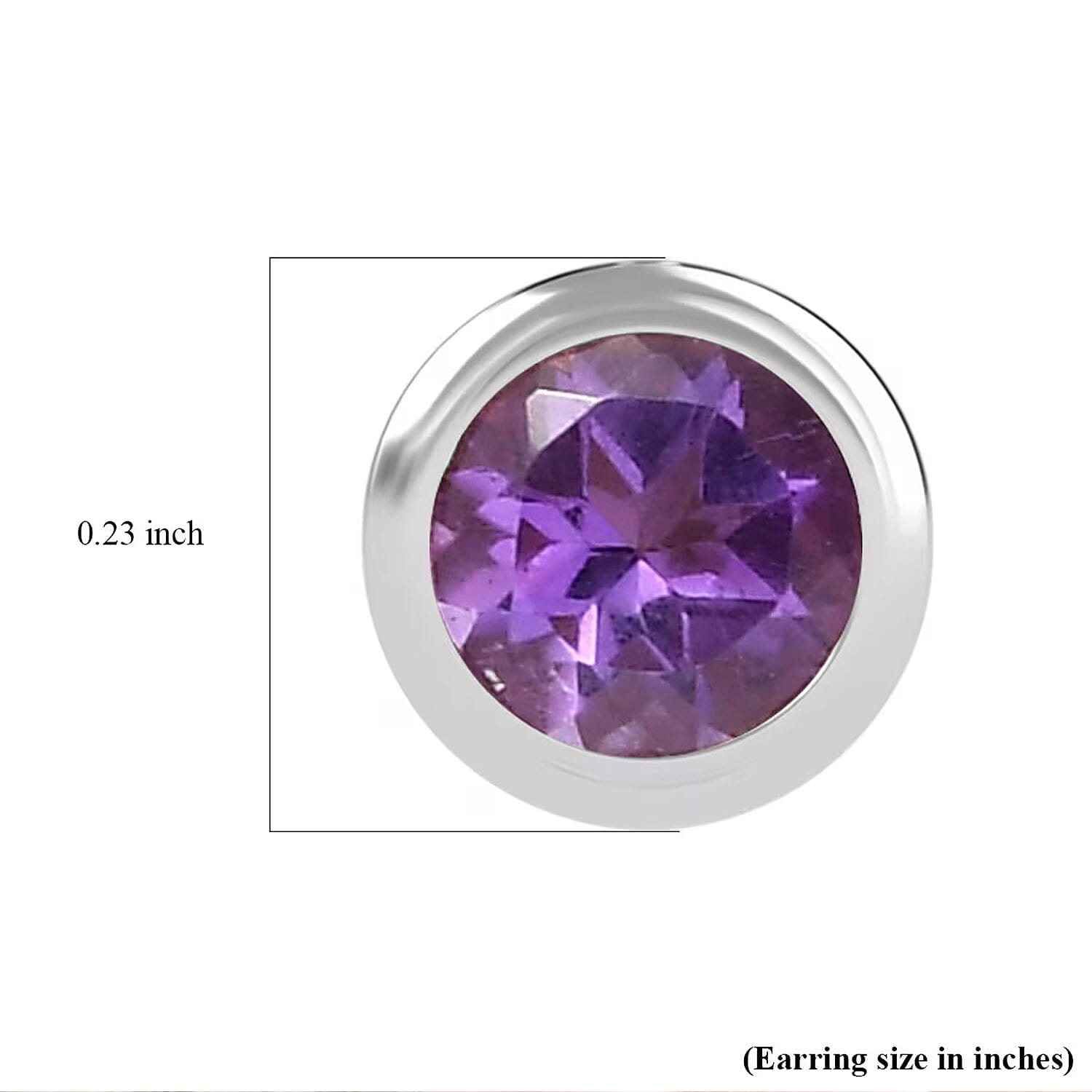 D'Joy Poke Free African Amethyst 0.50 ctw Stud Earrings in Rhodium Over Sterling Silver