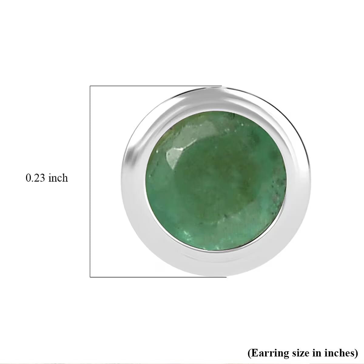 D'Joy Poke Free Kagem Zambian Emerald 0.50 ctw Stud Earrings in Rhodium Over Sterling Silver image number 7