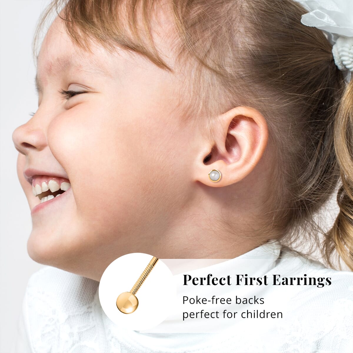 D'Joy Freshwater Pearl Stud Earrings in 18K Vermeil Yellow Gold Over Sterling Silver image number 4