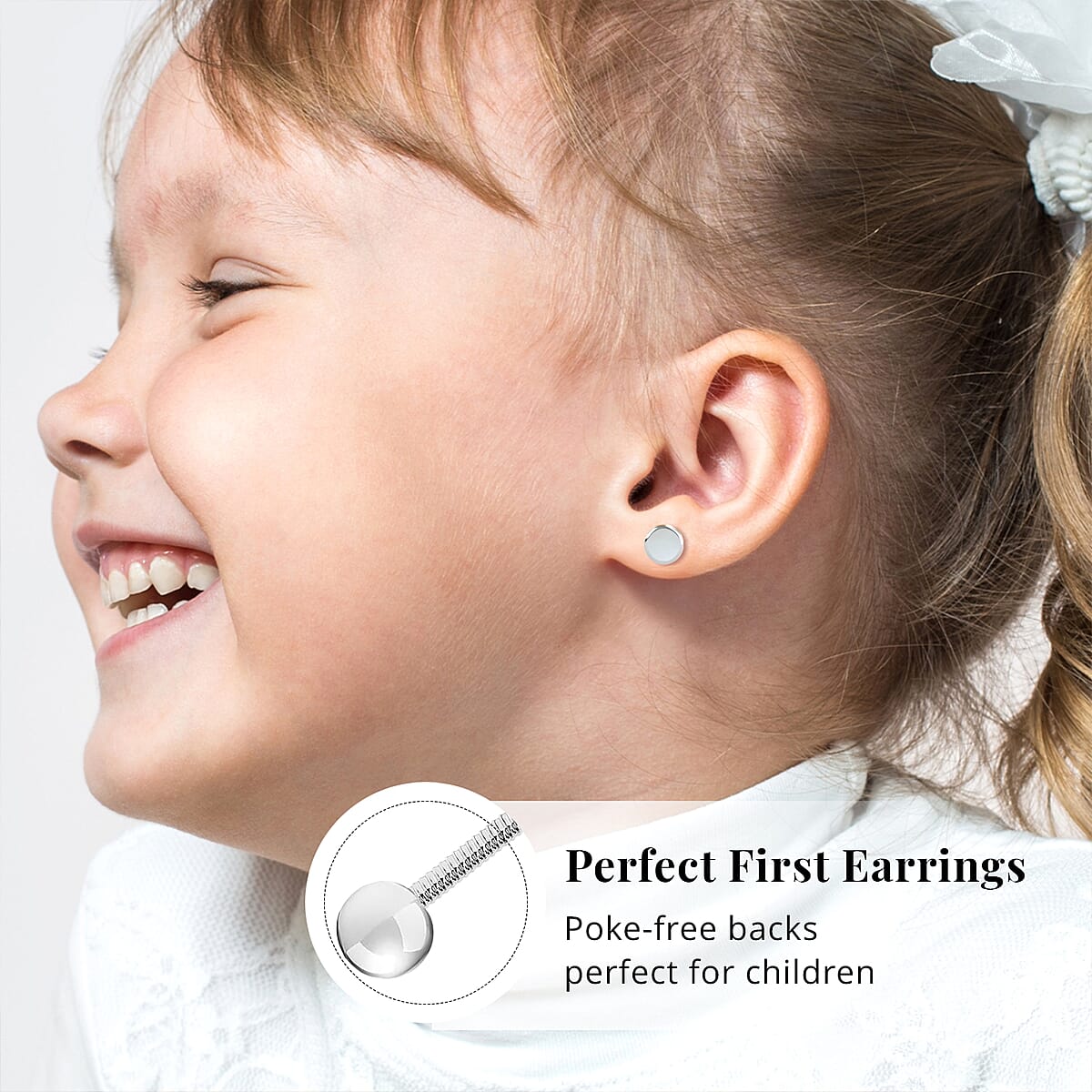 D'Joy Poke Free Freshwater Pearl Stud Earrings in Rhodium Over Sterling Silver image number 4