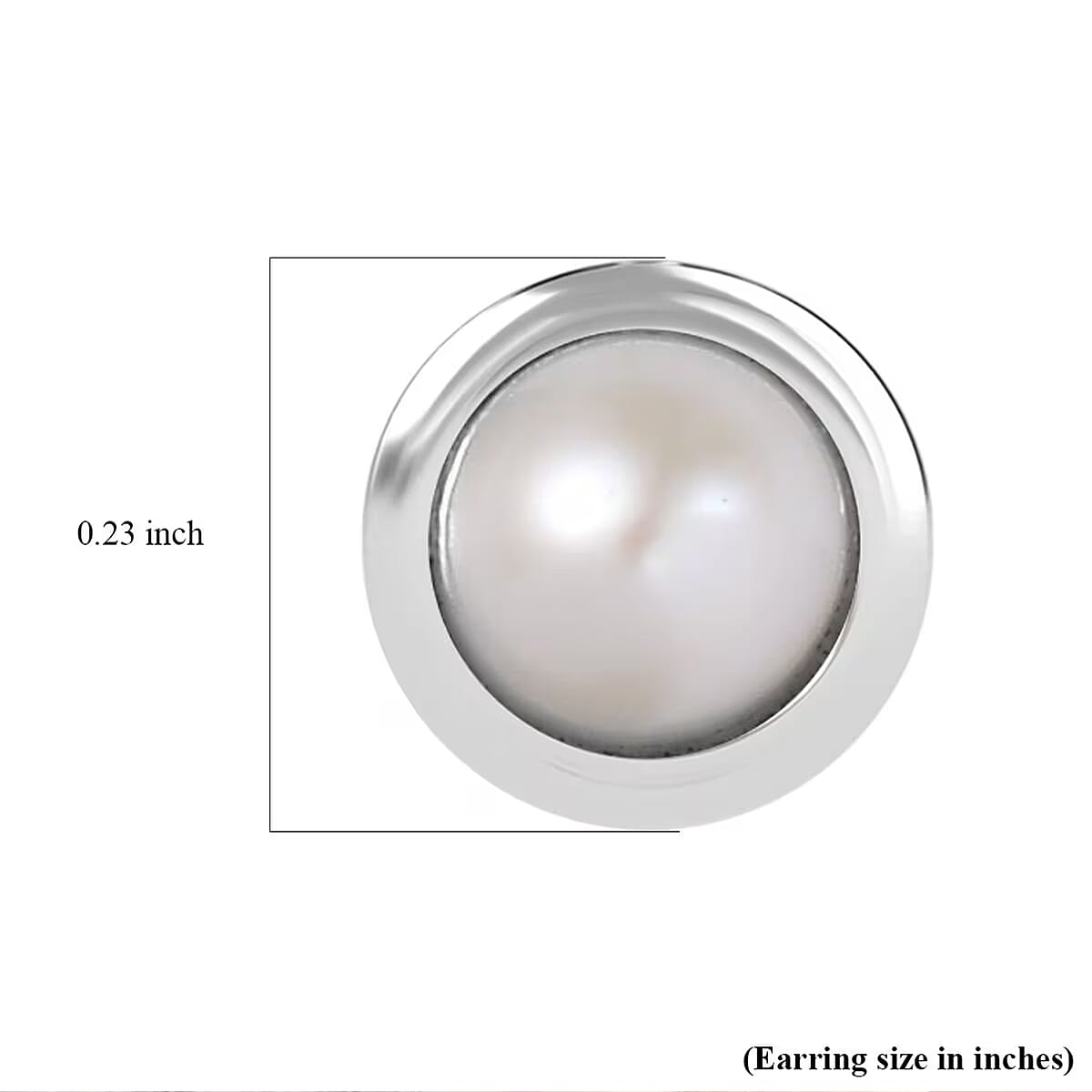 D'Joy Poke Free Freshwater Pearl Stud Earrings in Rhodium Over Sterling Silver image number 7