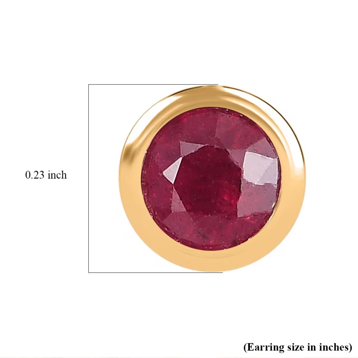 D'Joy Poke Free Niassa Ruby (FF) 0.85 ctw Stud Earrings in 18K Vermeil Yellow Gold Over Sterling Silver image number 7