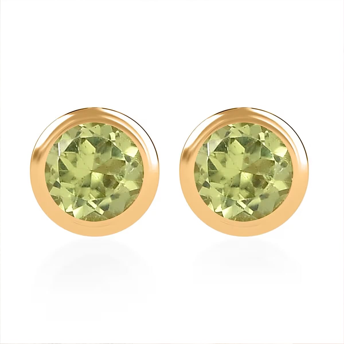 D'Joy Poke Free Peridot 0.60 ctw Stud Earrings in 18K Vermeil Yellow Gold Over Sterling Silver image number 0
