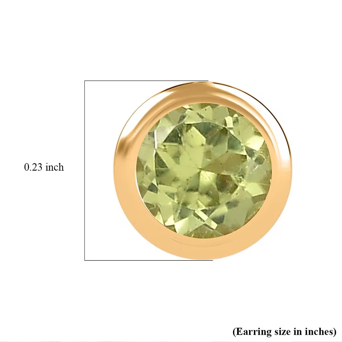 D'Joy Poke Free Peridot 0.60 ctw Stud Earrings in 18K Vermeil Yellow Gold Over Sterling Silver image number 7