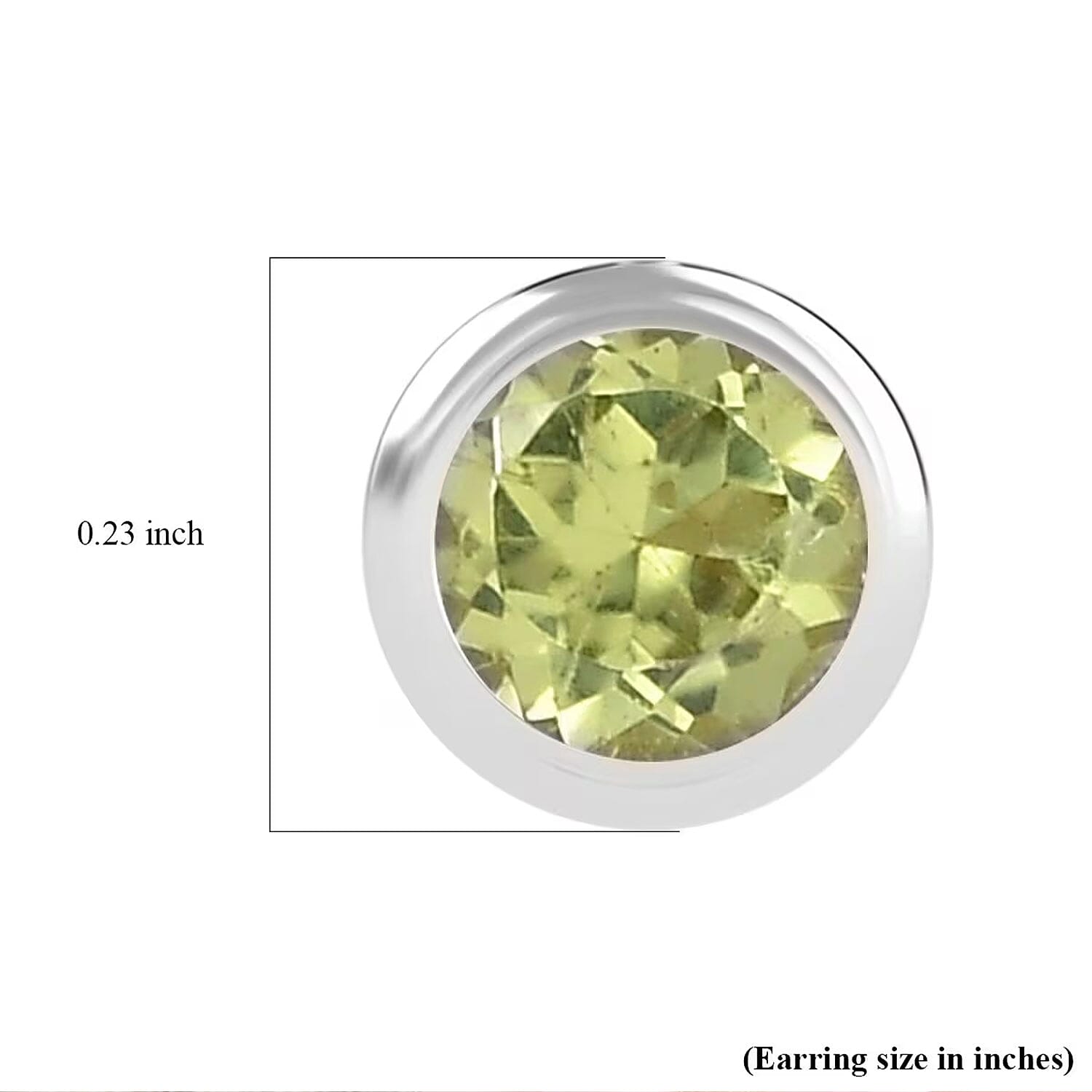 D'Joy Poke Free Peridot 0.60 ctw Stud Earrings in Rhodium Over Sterling Silver