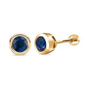 D'Joy Blue Ceylon Sapphire Earrings in 18K YG VermeilSterling Silver 0.68 ctw