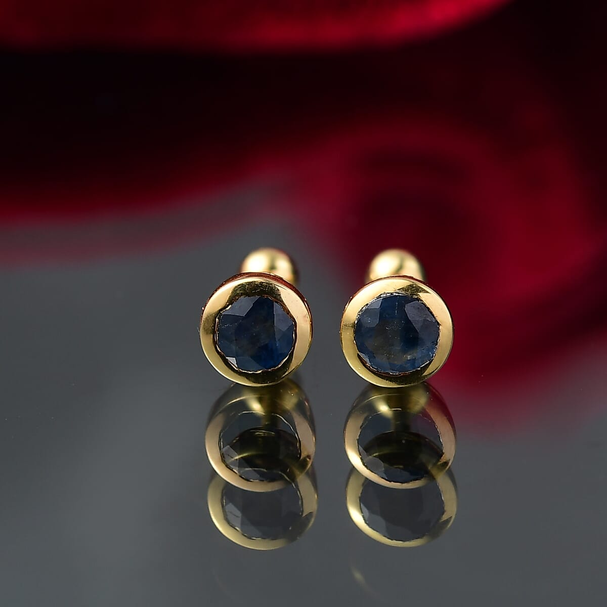 D'Joy Blue Ceylon Sapphire Earrings in 18K YG VermeilSterling Silver 0.68 ctw image number 1