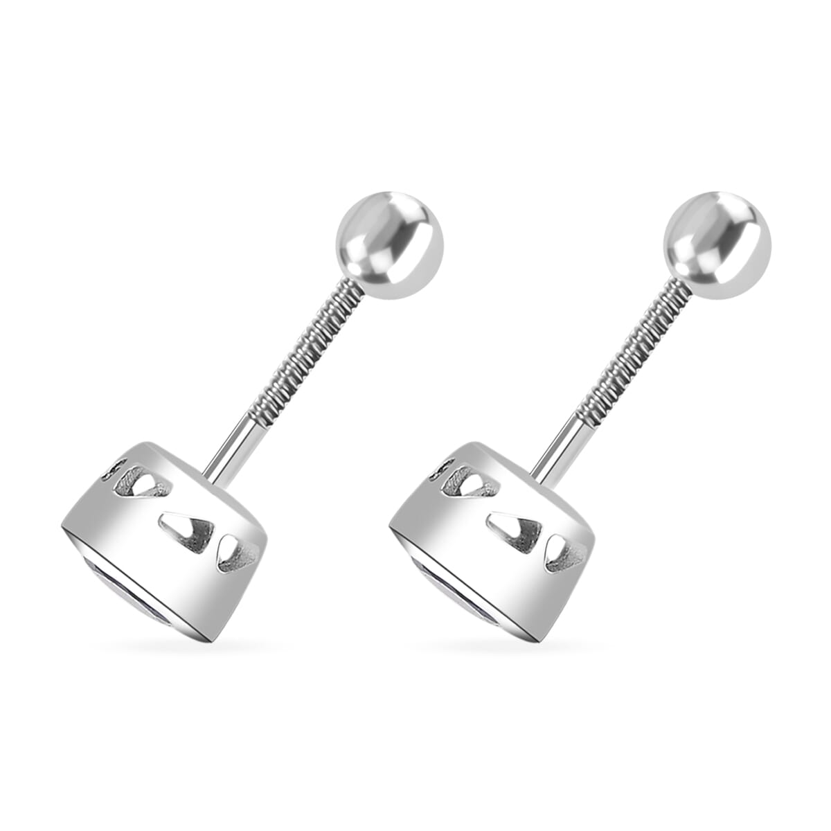D'Joy Ceylon Blue Sapphire 0.65 ctw Stud Earrings in Rhodium Over Sterling Silver  image number 3