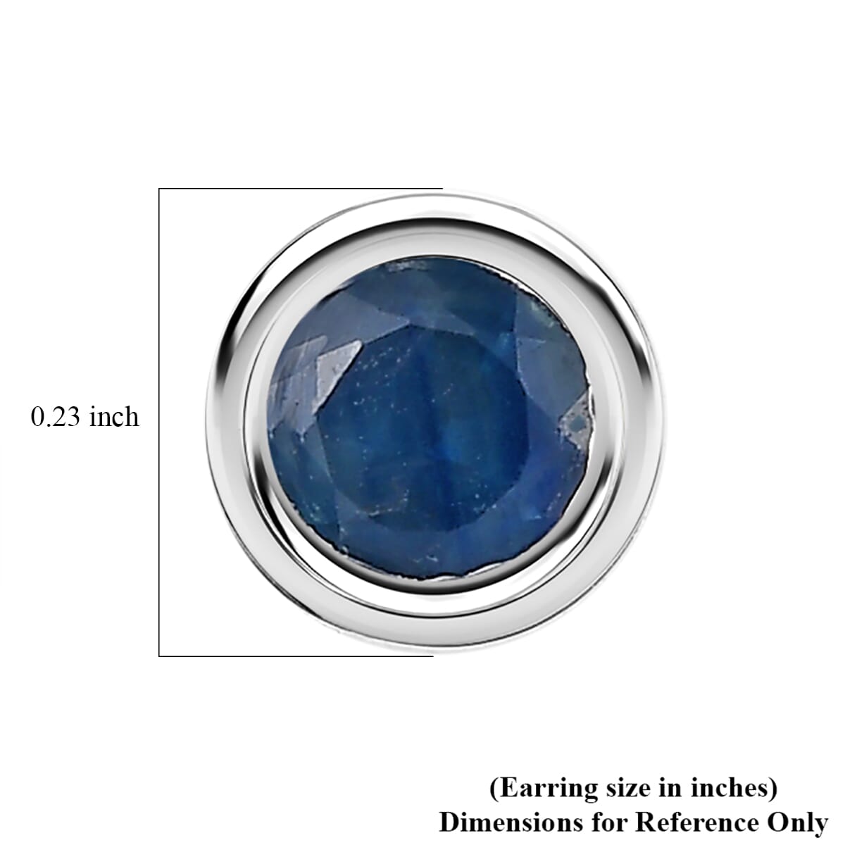 D'Joy Ceylon Blue Sapphire 0.65 ctw Stud Earrings in Rhodium Over Sterling Silver  image number 4