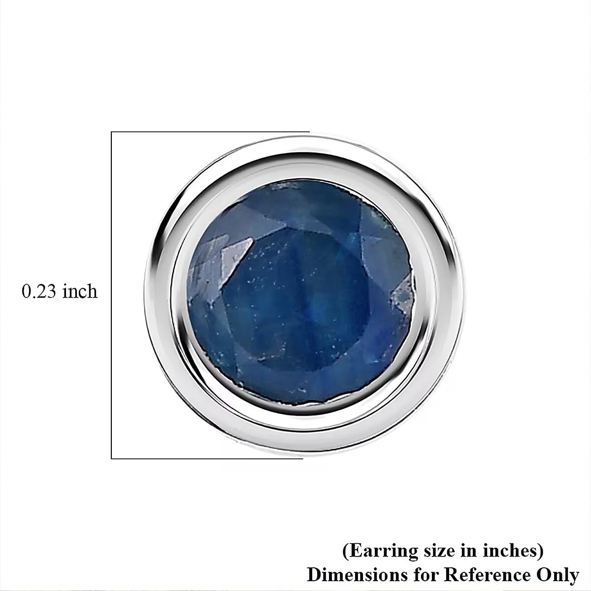 D'Joy Ceylon Blue Sapphire 0.65 ctw Stud Earrings in Rhodium Over Sterling Silver  image number 7