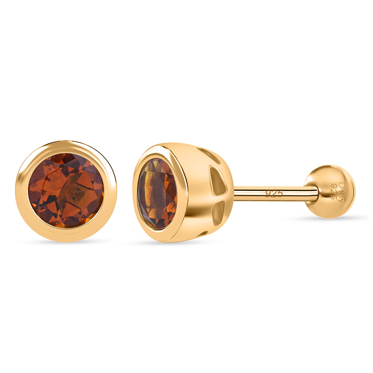 D'Joy Poke Free Santa Ana Madeira Citrine 0.50 ctw Stud Earrings in 18K Vermeil Yellow Gold Over Sterling Silver image number 0