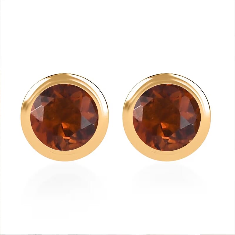 D'Joy Poke Free Santa Ana Madeira Citrine 0.50 ctw Stud Earrings in 18K Vermeil Yellow Gold Over Sterling Silver