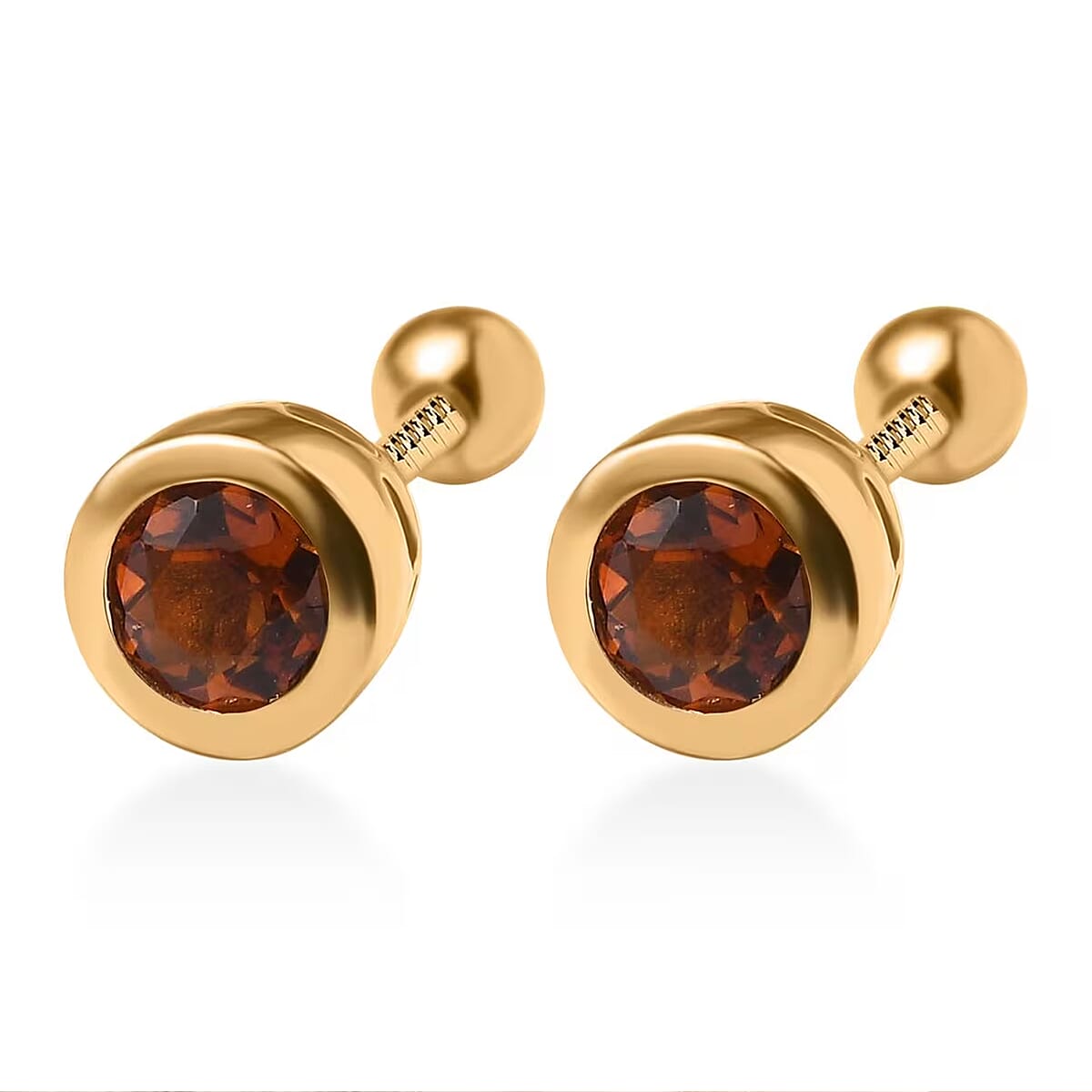 D'Joy Poke Free Santa Ana Madeira Citrine 0.50 ctw Stud Earrings in 18K Vermeil Yellow Gold Over Sterling Silver image number 8