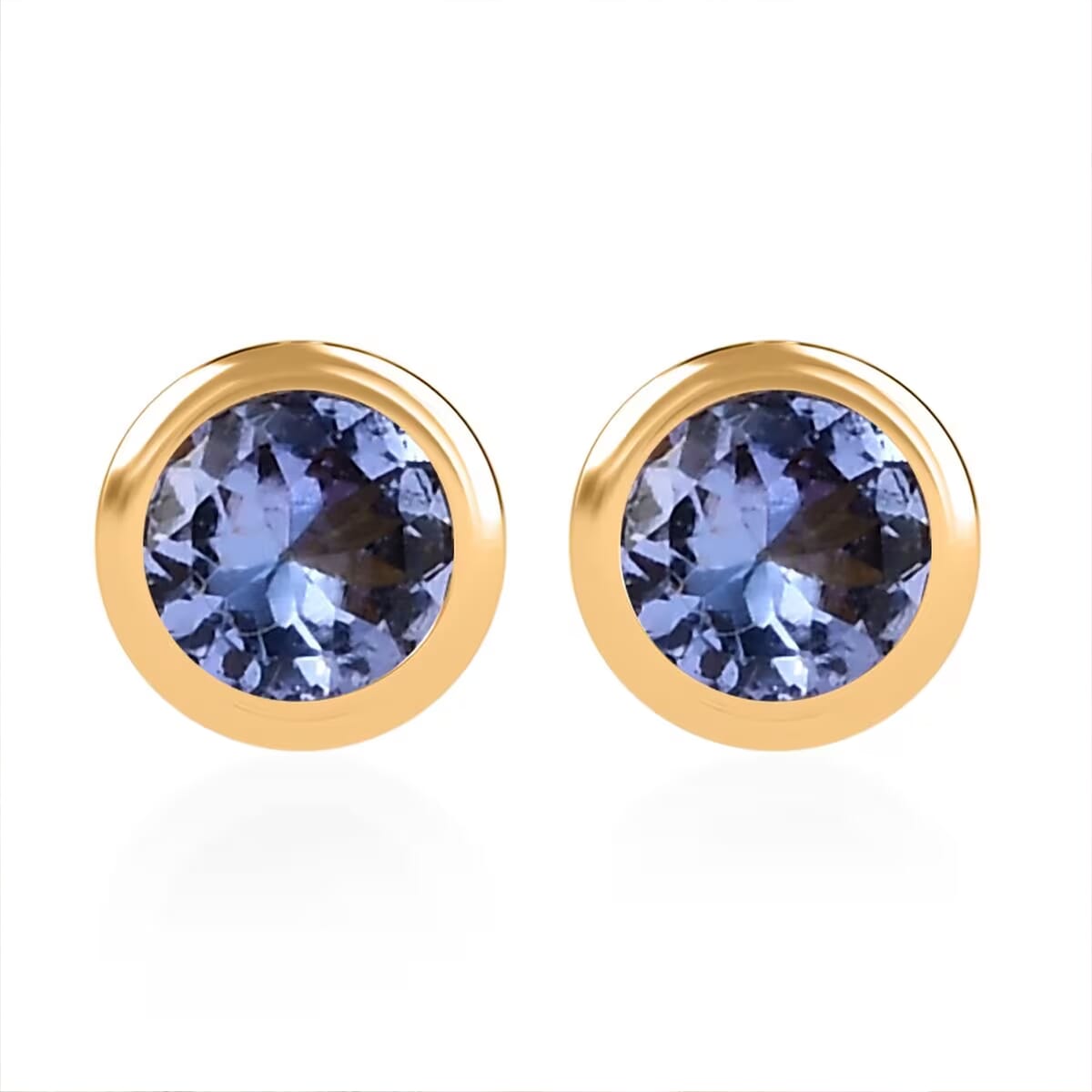 D'Joy Tanzanite 0.50 ctw Stud Earrings in 18K Vermeil Yellow Gold Over Sterling Silver image number 0