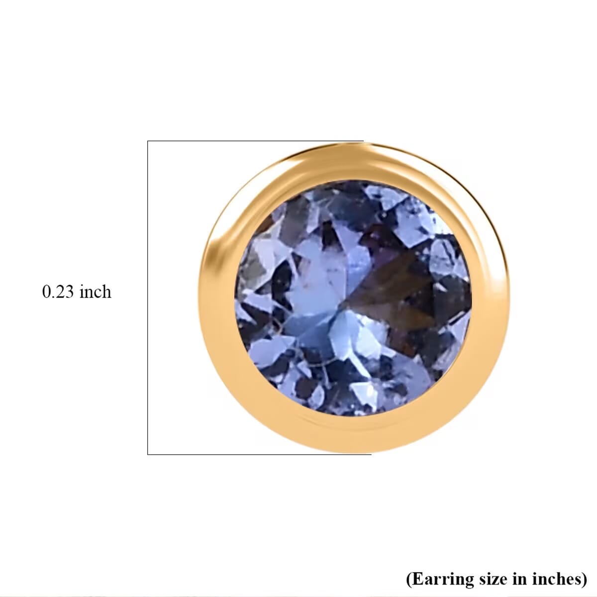 D'Joy Tanzanite 0.50 ctw Stud Earrings in 18K Vermeil Yellow Gold Over Sterling Silver image number 7