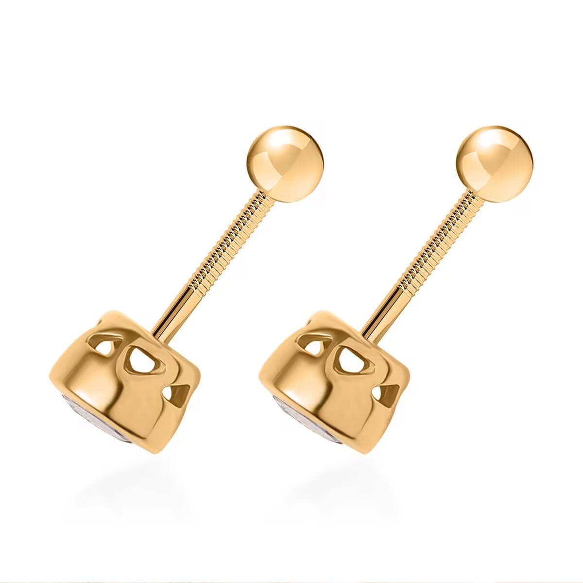 D'Joy Tanzanite 0.50 ctw Stud Earrings in 18K Vermeil Yellow Gold Over Sterling Silver image number 9