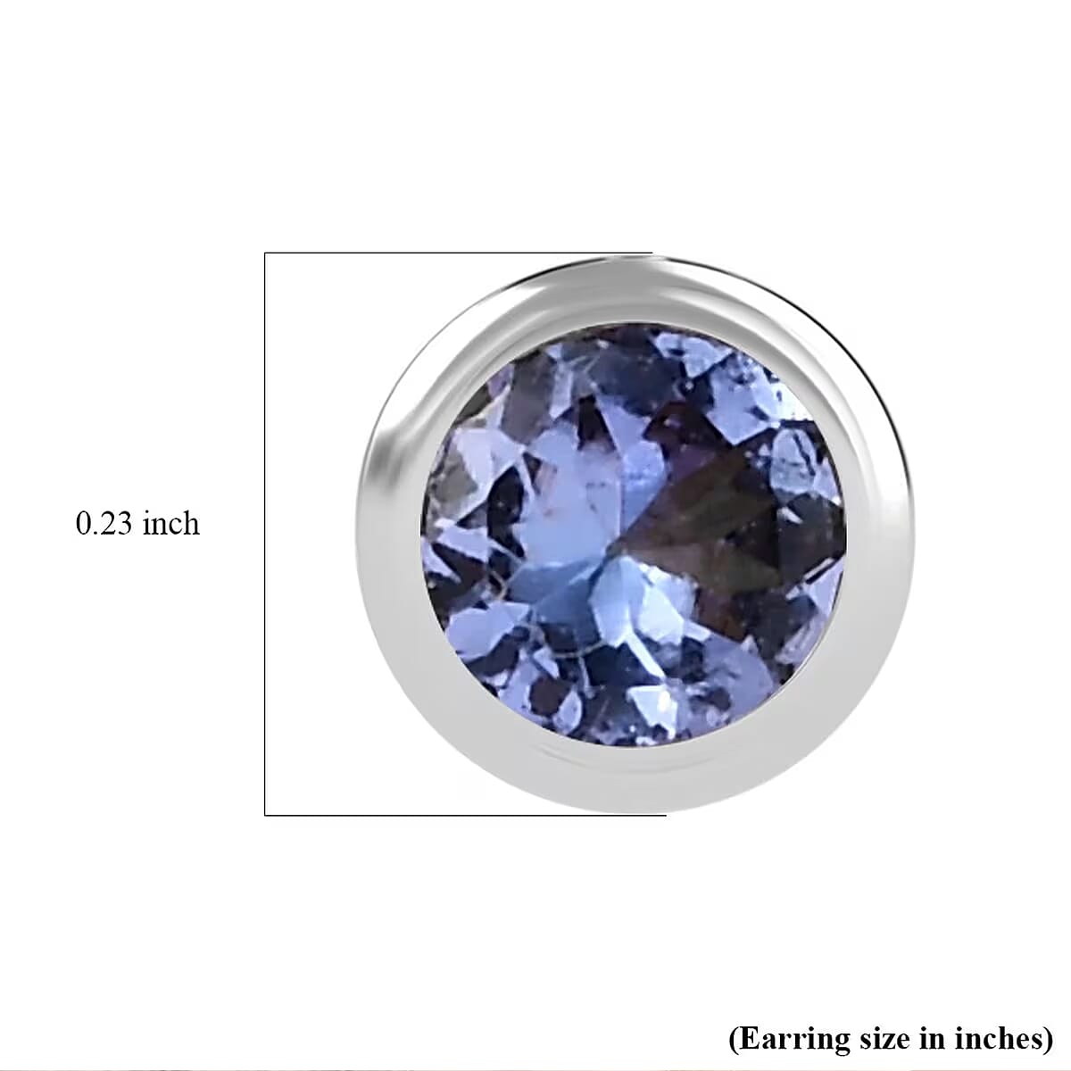 D'Joy Poke Free Tanzanite 0.50 ctw Stud Earrings in Rhodium Over Sterling Silver image number 7