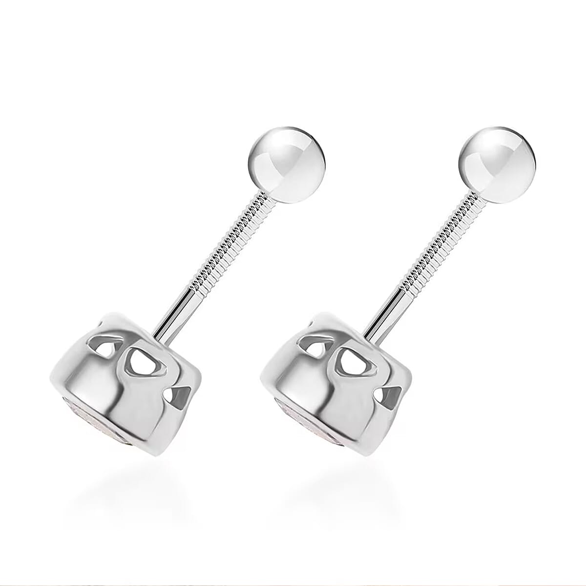 D'Joy Poke Free Tanzanite 0.50 ctw Stud Earrings in Rhodium Over Sterling Silver image number 9