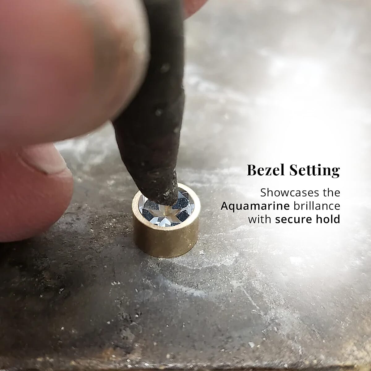 D'Joy Poke Free Aquamarine 0.50 ctw Stud Earrings in 18K Vermeil Yellow Gold Over Sterling Silver image number 5