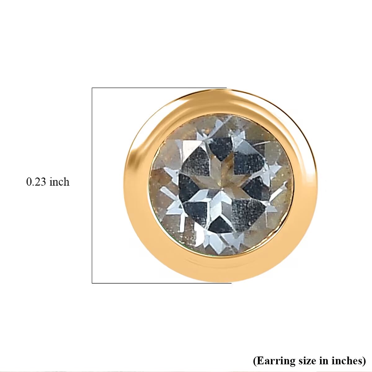 D'Joy Poke Free Aquamarine 0.50 ctw Stud Earrings in 18K Vermeil Yellow Gold Over Sterling Silver image number 7