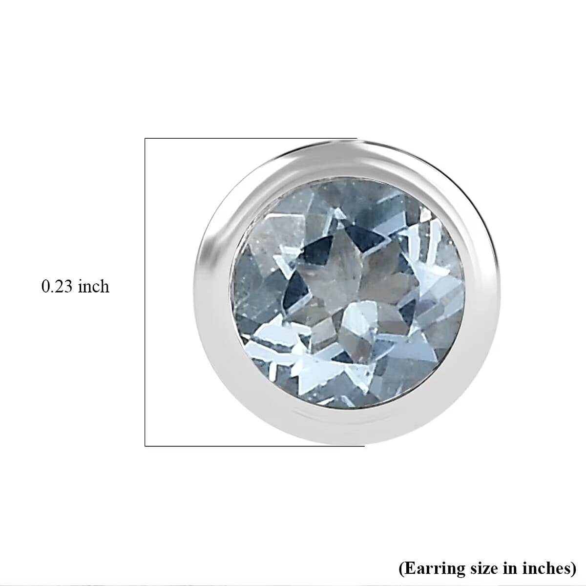 D'Joy Poke Free Aquamarine 0.50 ctw Stud Earrings in Rhodium Over Sterling Silver image number 7