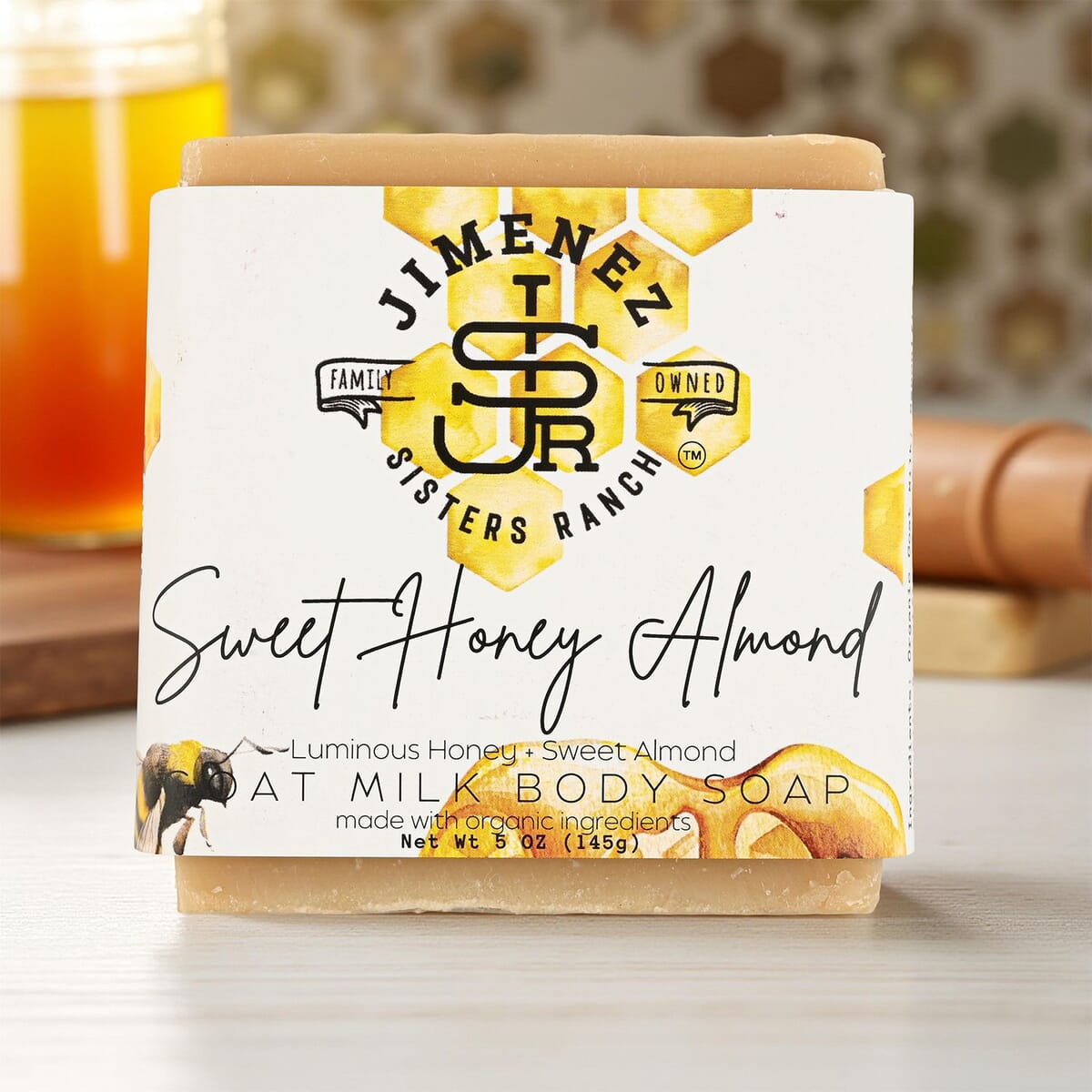 Jimenez Sisters Ranch Sweet Honey Almond Goat Milk Bar Soap image number 1