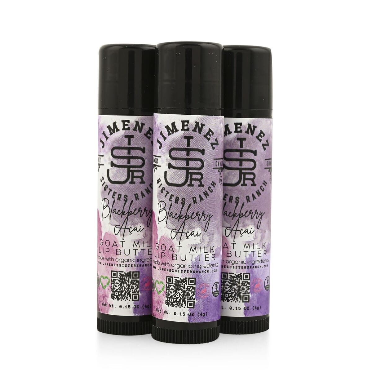 Jimenez Sisters Ranch Blackberry Acai Goat Milk Lip Butter - 3 Pack image number 0